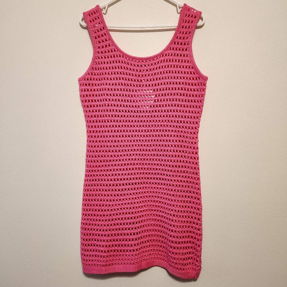 NWT Pink Crochet Sleeveless Dress